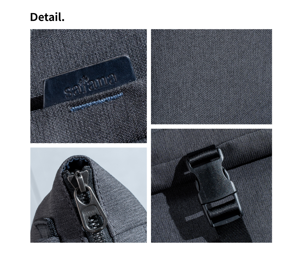 satana Fresh 青職人俐落率性後背包-石墨黑 SFG0091-728 細節特寫照
