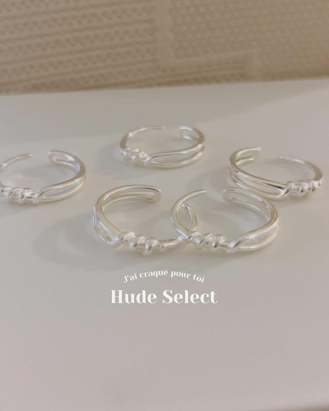 交織線條小眾純銀開口戒