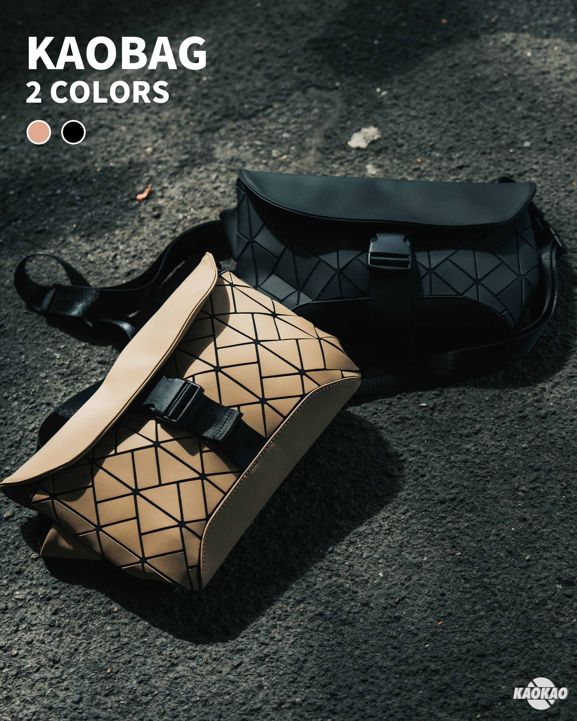 防潑水 霧面 菱格紋 腰包 斜跨包 側背包【LINGEWEN】