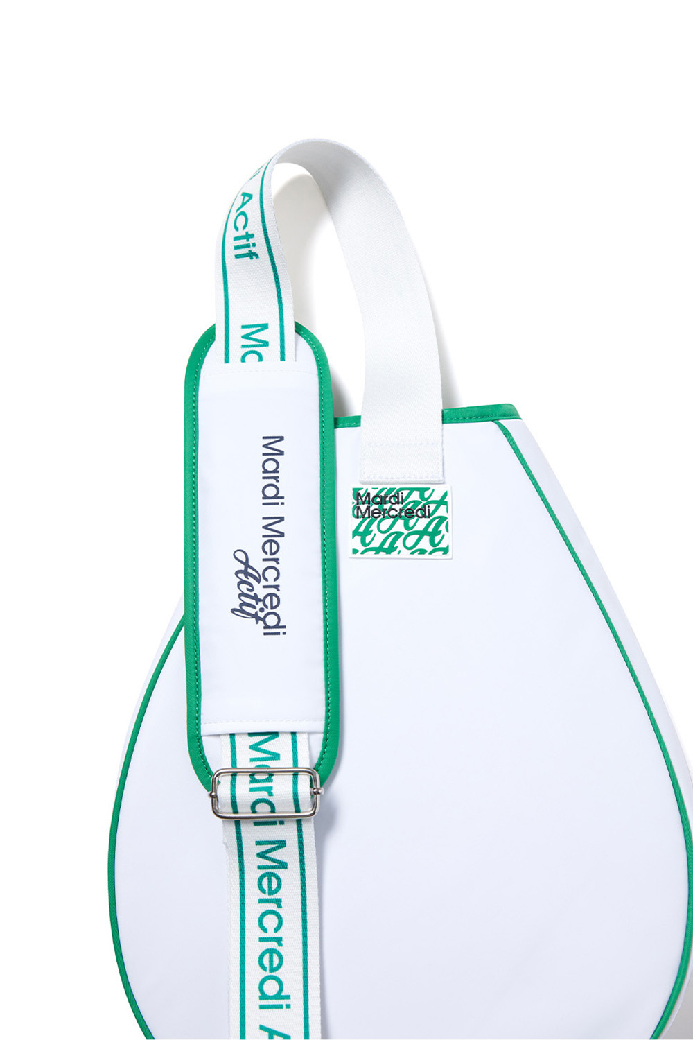 【Mardi Mercredi】 TENNIS BAG MARDI FLOWER★人気★ MARDI MERCREDI 網球拍袋白色經典小雛菊綠花TENNIS BAG MARDI FLOWER