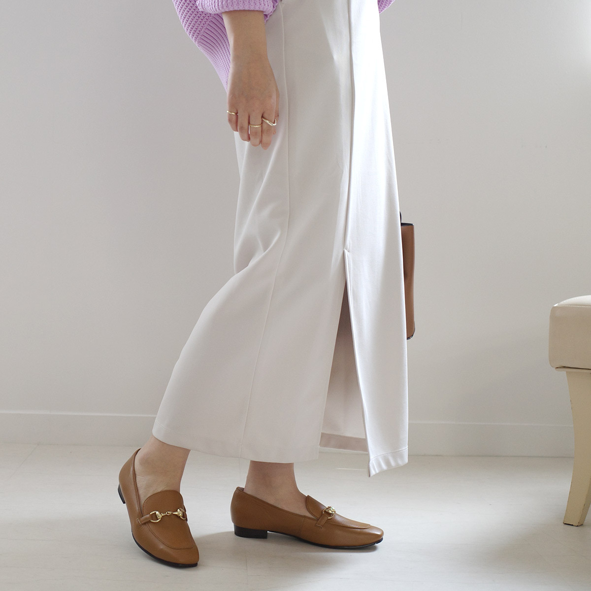 Ms. Jeune 女用3E寬金屬釦樂福鞋