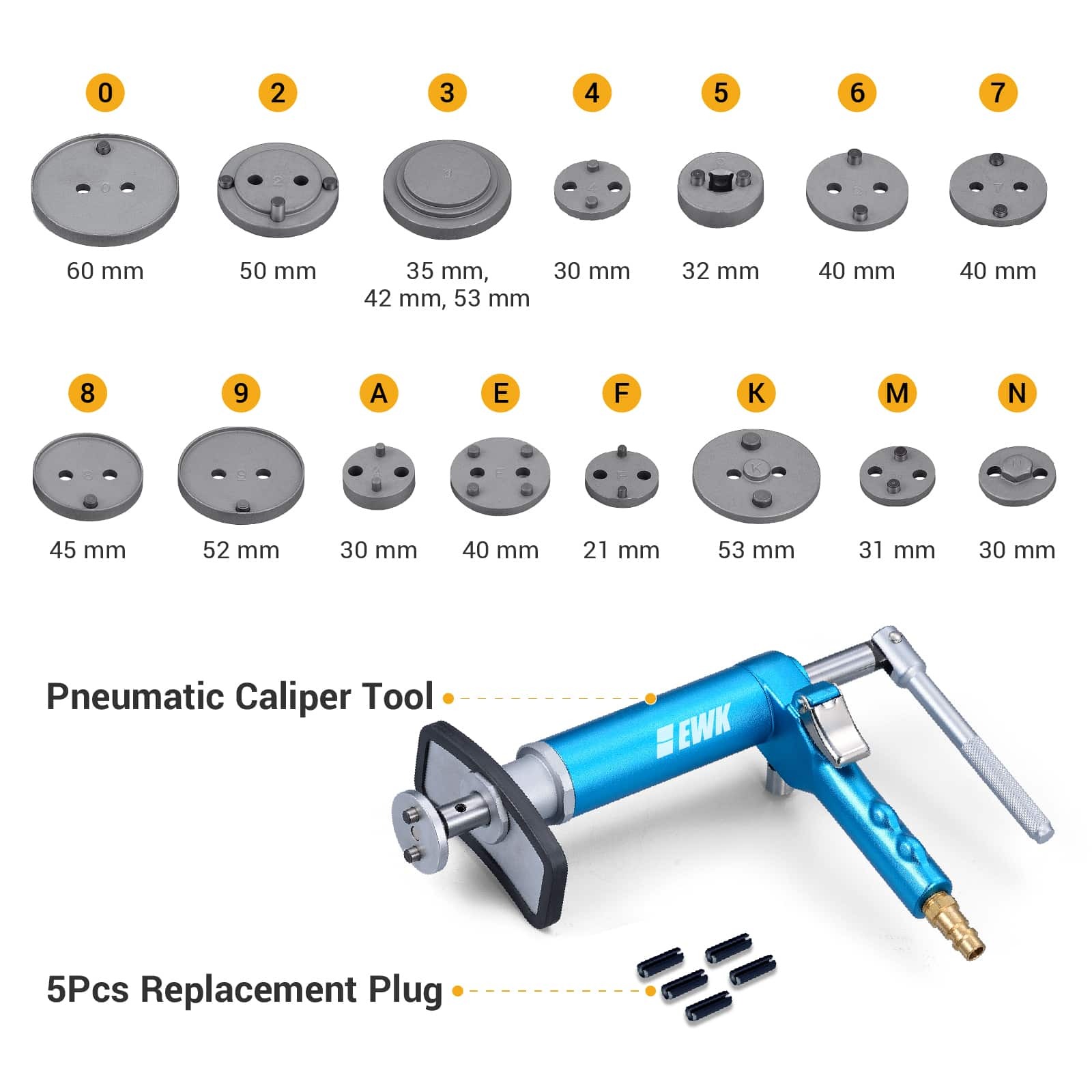 Pneumatic Air Rear Disc Brake Caliper Piston Pad | EWK