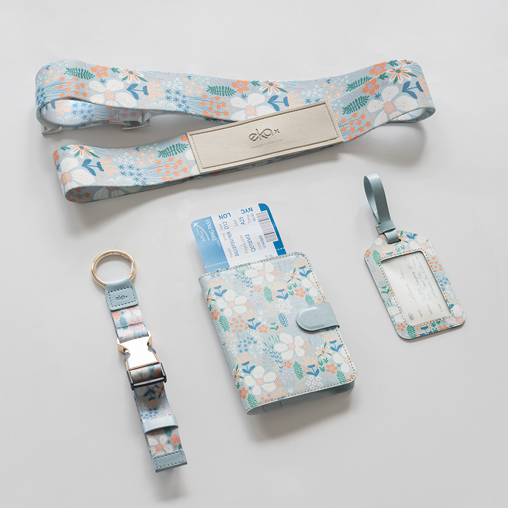旅遊配件四件組-A（行李束帶+行李掛環+行李吊牌+護照套）