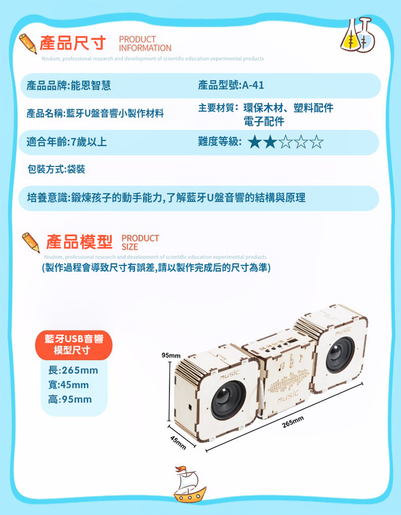 STEM藍牙U盤音響材料包 A-14D