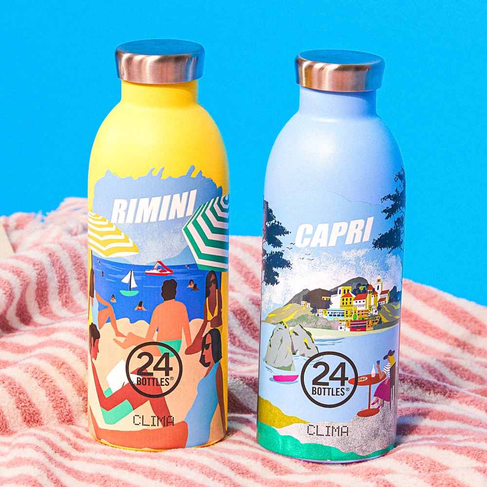 義大利 24Bottles 不鏽鋼雙層保溫瓶 500ml - 熱情Rimini