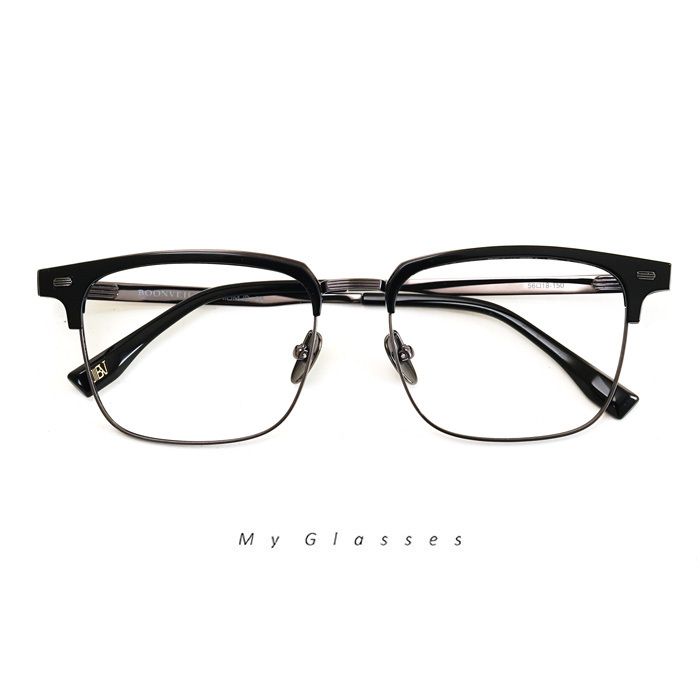 C397鈦金屬超寬半框眼鏡