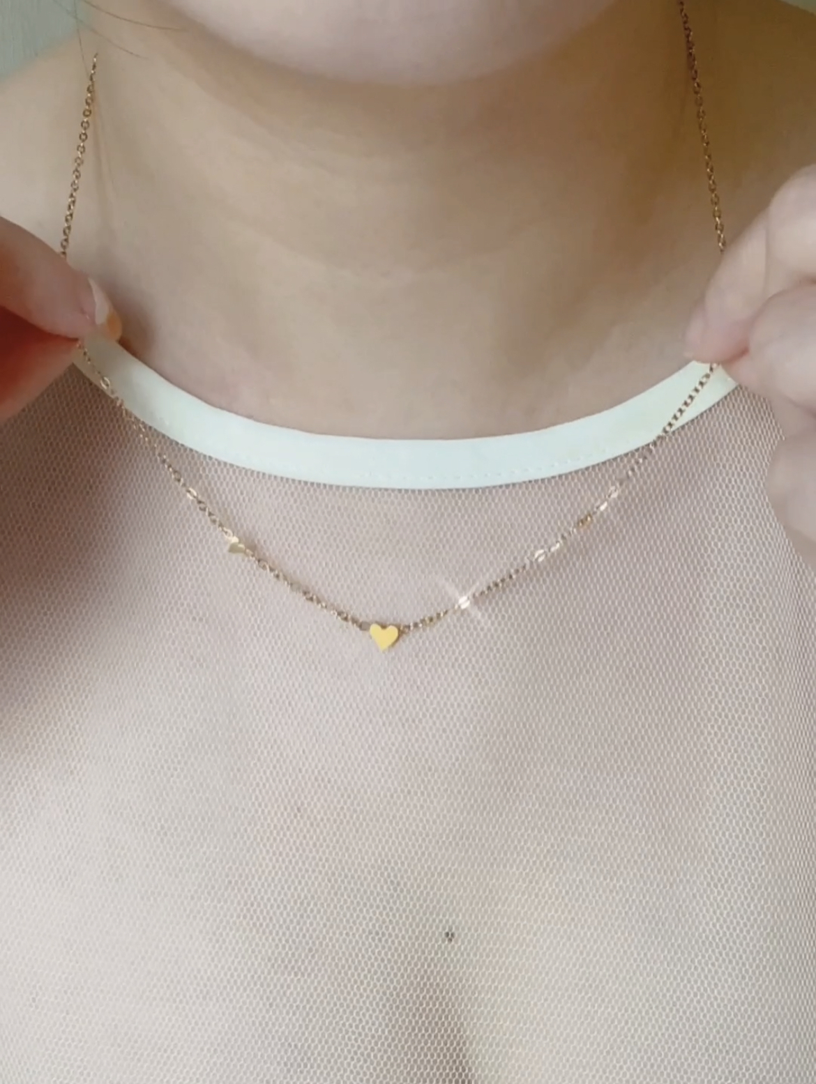 精緻三顆小愛心醫療鋼不褪色項鍊