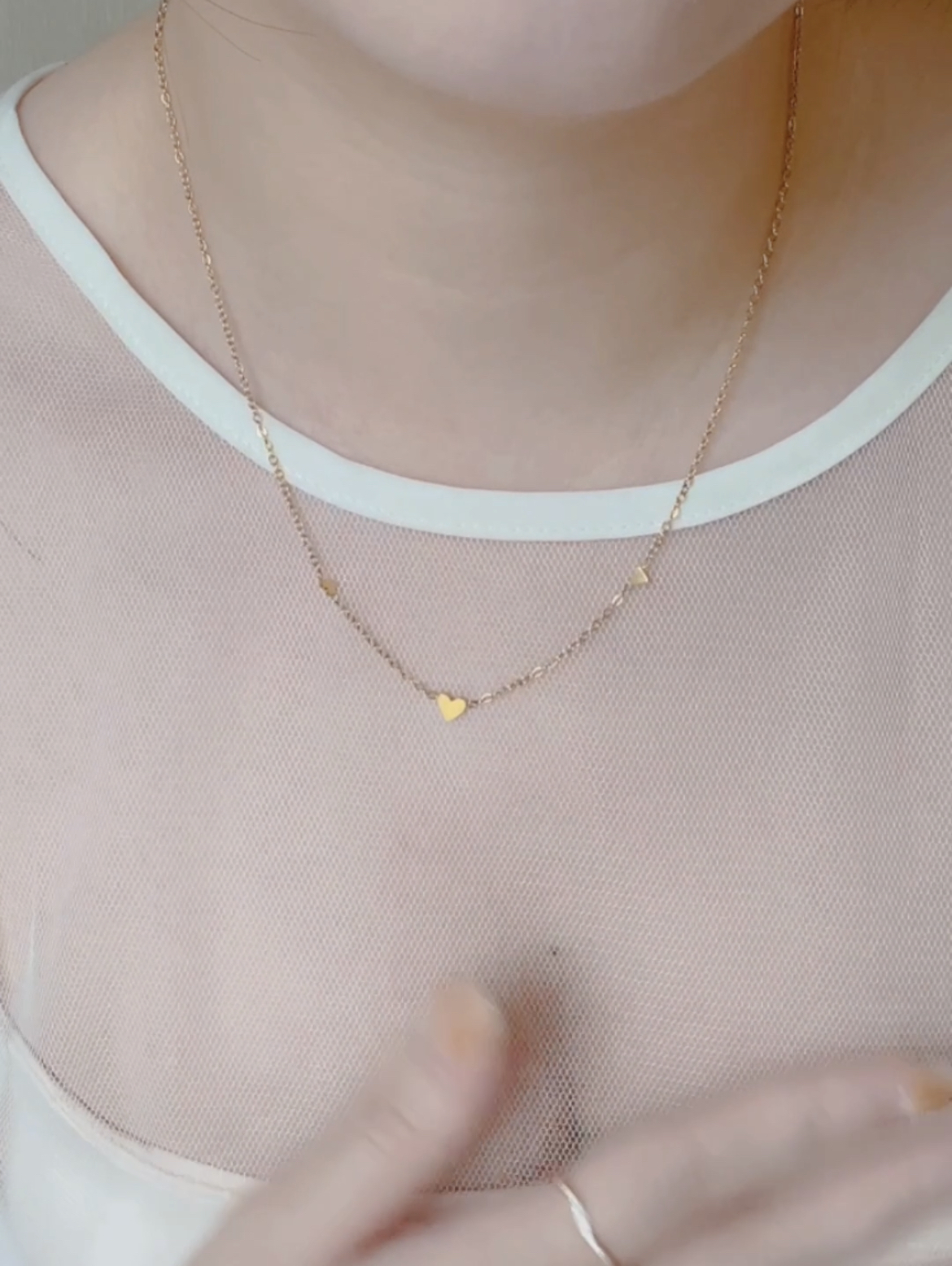 精緻三顆小愛心醫療鋼不褪色項鍊