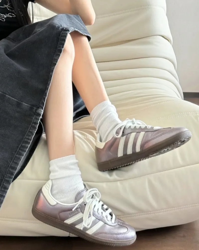 Adidas Samba OG "Purple White" 金屬 銀 紫 皮革 JI4219