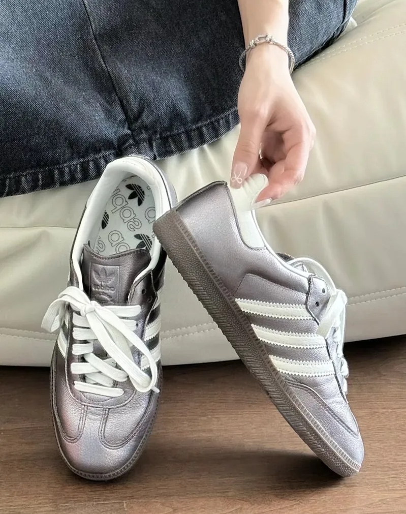 Adidas Samba OG "Purple White" 金屬 銀 紫 皮革 JI4219