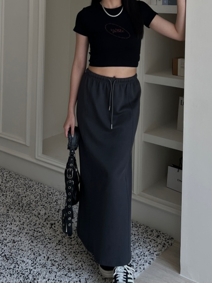 太空棉抽繩長裙*2色