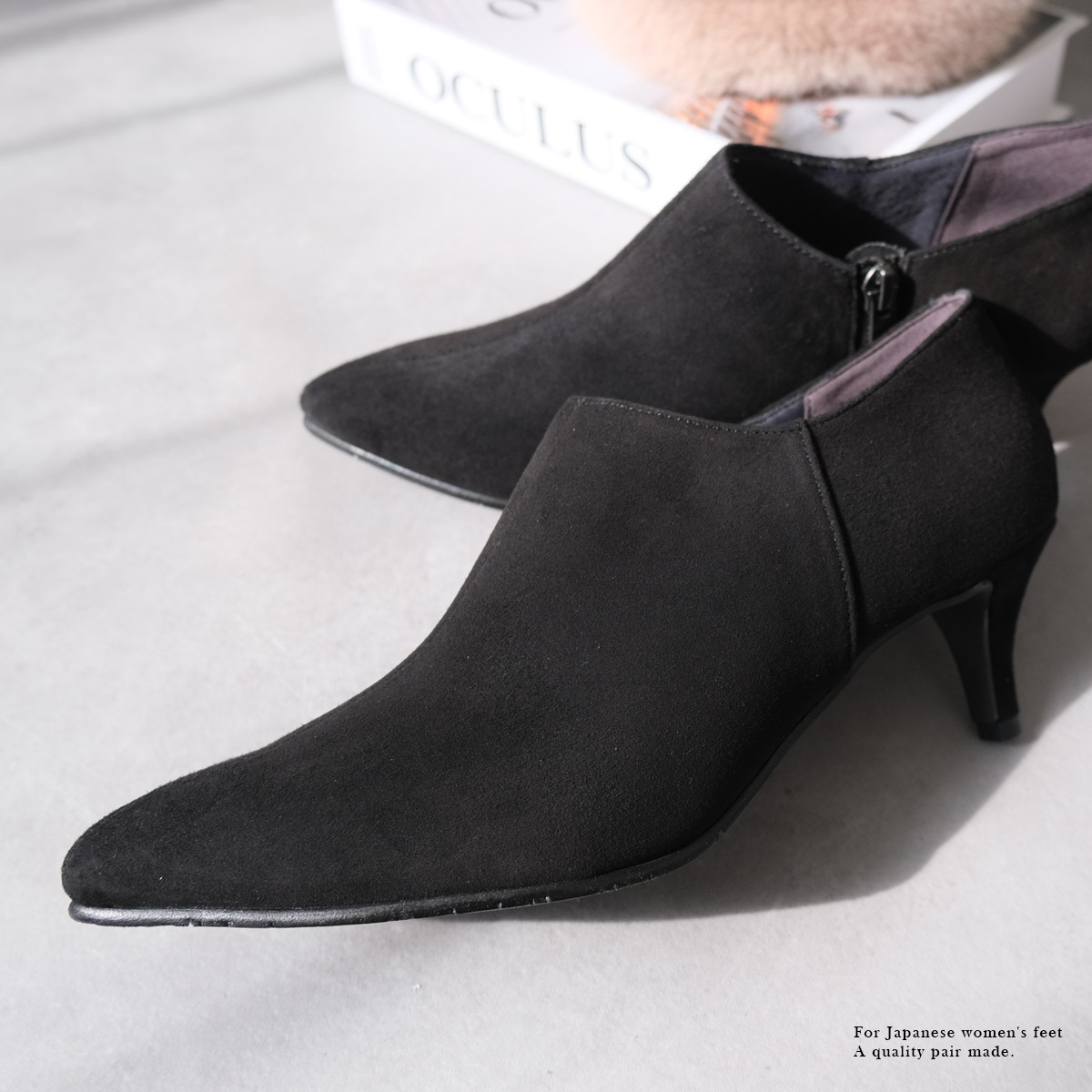 Point nine 日本製造真皮女用尖頭短靴