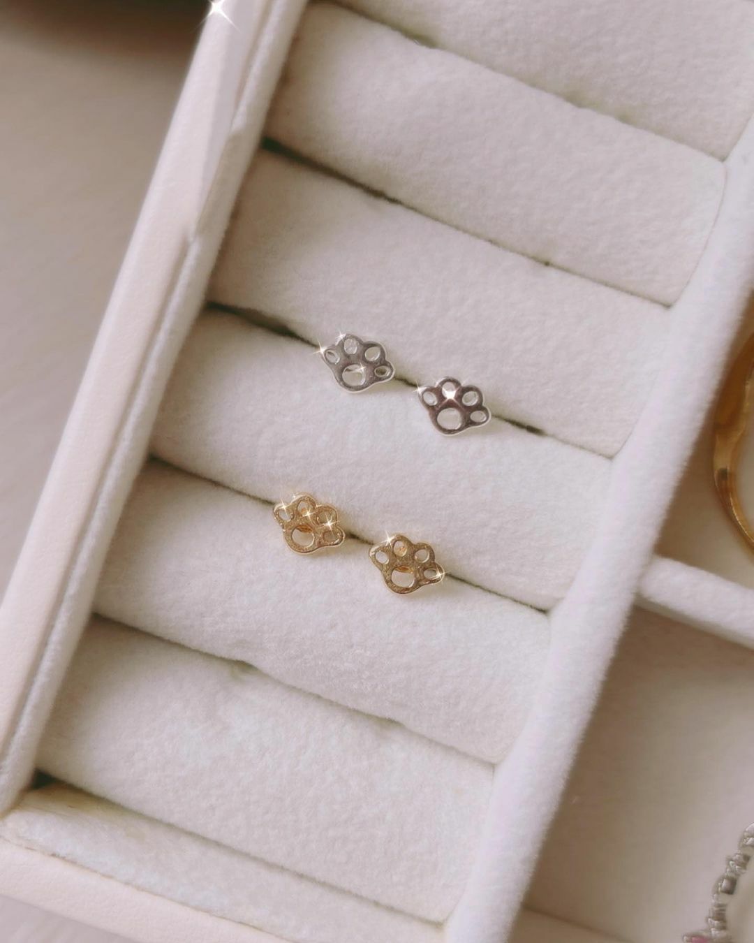 可愛貓腳印寵物腳印純銀耳環