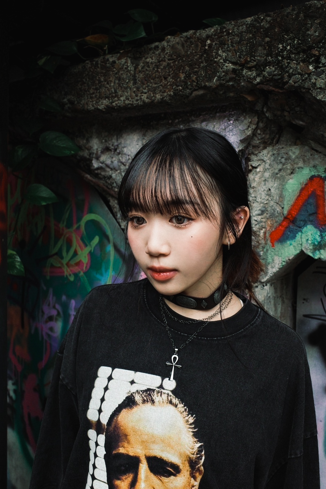 『Always_Good』復古 十字架 鉚釘 雙層 項鍊