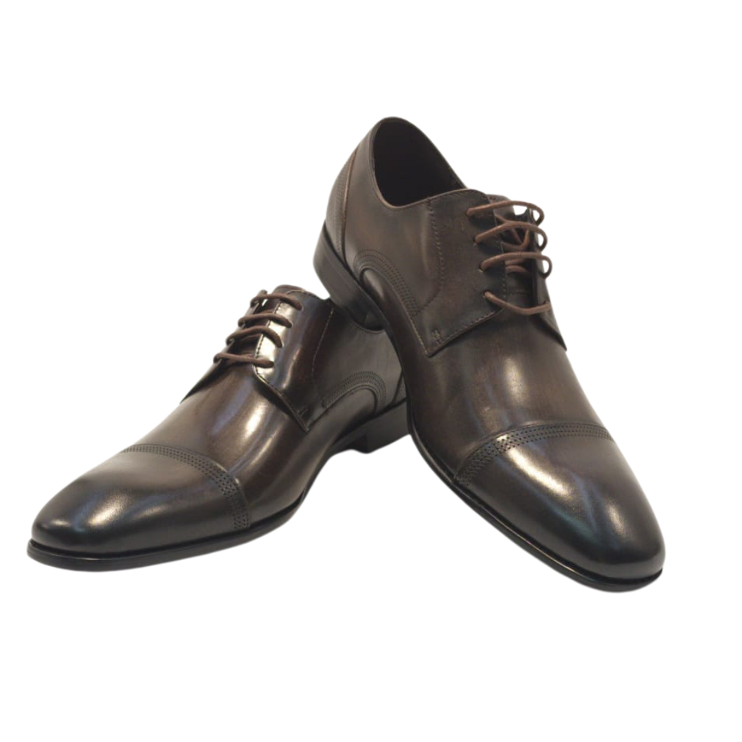 Revic 男裝皮鞋 | OF-10GY | 銅色橫式德比皮鞋