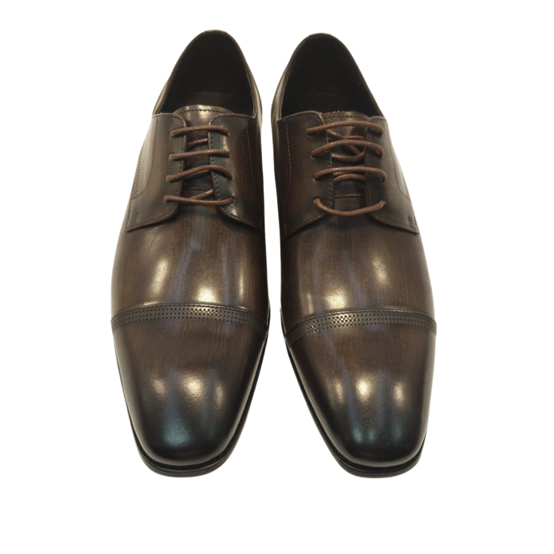 Revic 男裝皮鞋 | OF-10GY | 銅色橫式德比皮鞋