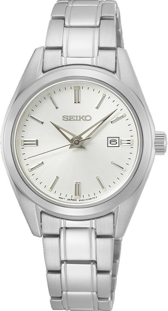 萬年鐘錶 - SEIKO  經典素雅白面簡約女錶  SUR633P1 / 6N22-00K0S 錶徑29.8MM