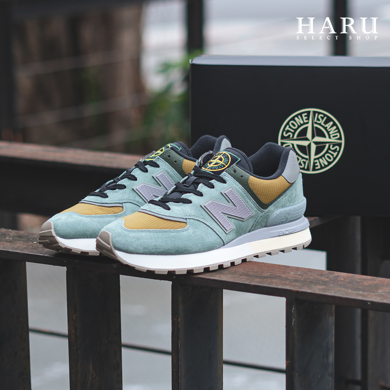 STONE ISLAND x NEW BALANCE 574 LEGACY 聯名款 森林綠 草綠 皮革 麂皮 網布 拼接  復古休閒鞋 U574LGTN U574LGIL
