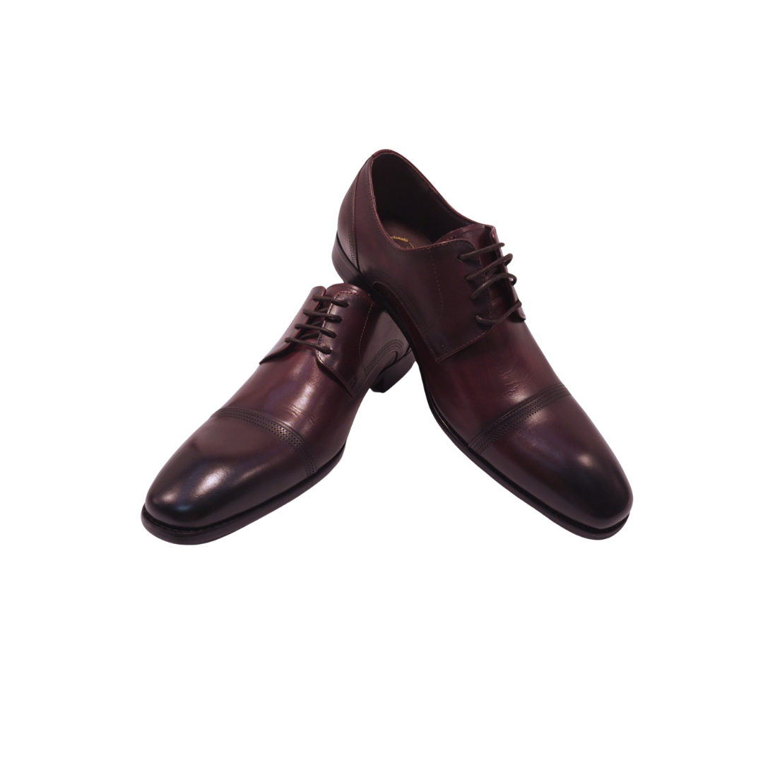 Revic 男裝皮鞋 | OF-10BUR | 酒紅色橫式德比皮鞋