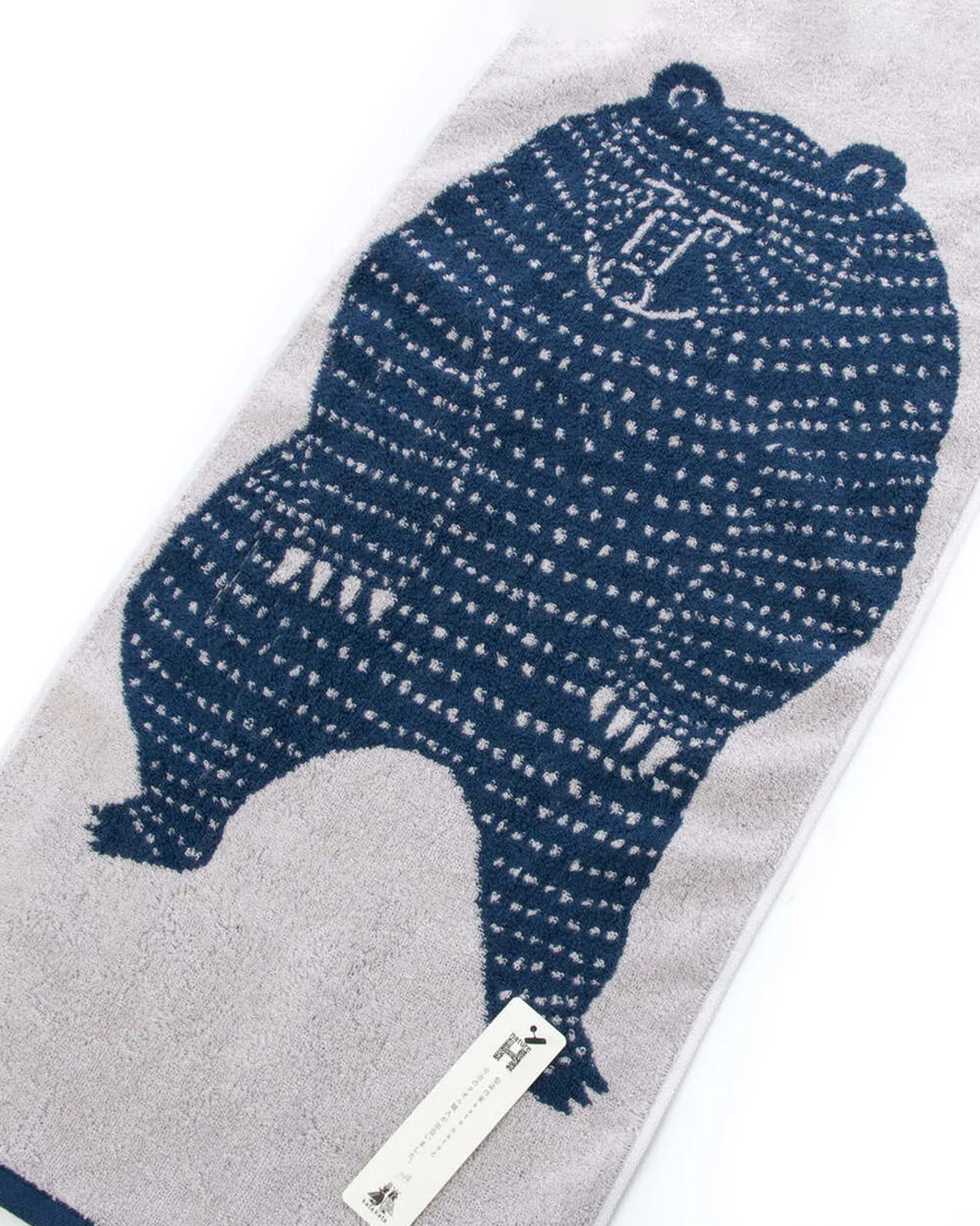 今治純棉 熊長面巾 藍灰色｜kata kata x Hartwell