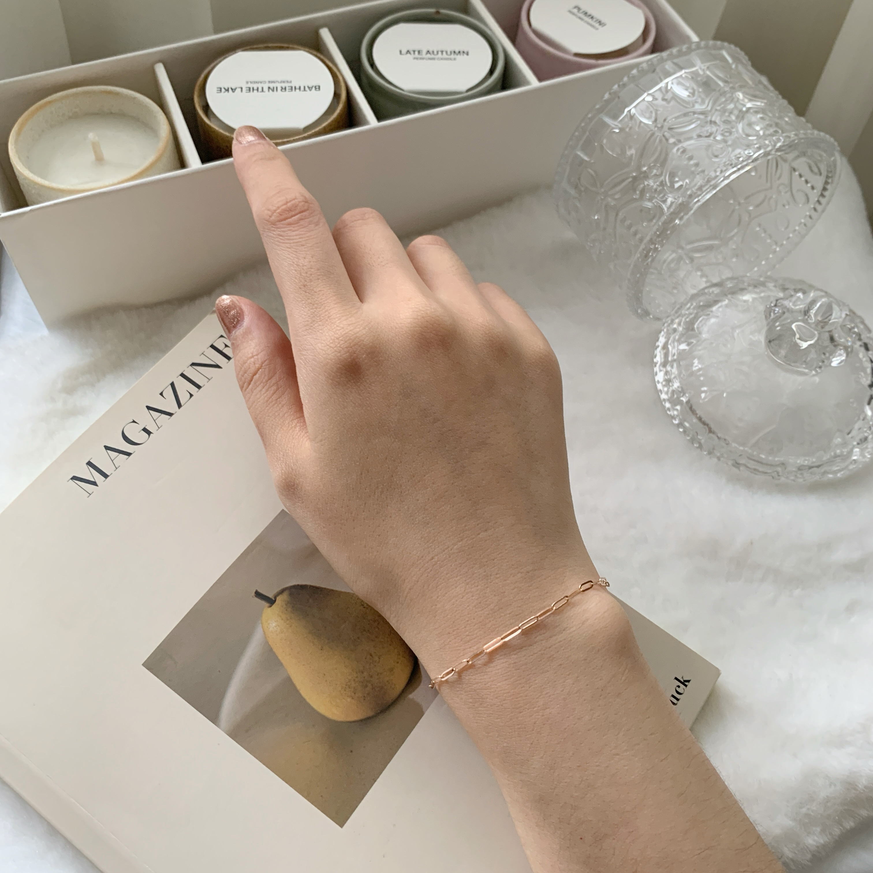 14K密版oval細緻玫瑰金手鍊