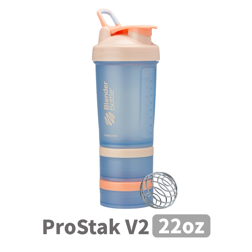 Blender Bottle® Prostak V2夏季杯｜多功能層盒搖搖杯｜珊瑚海灣