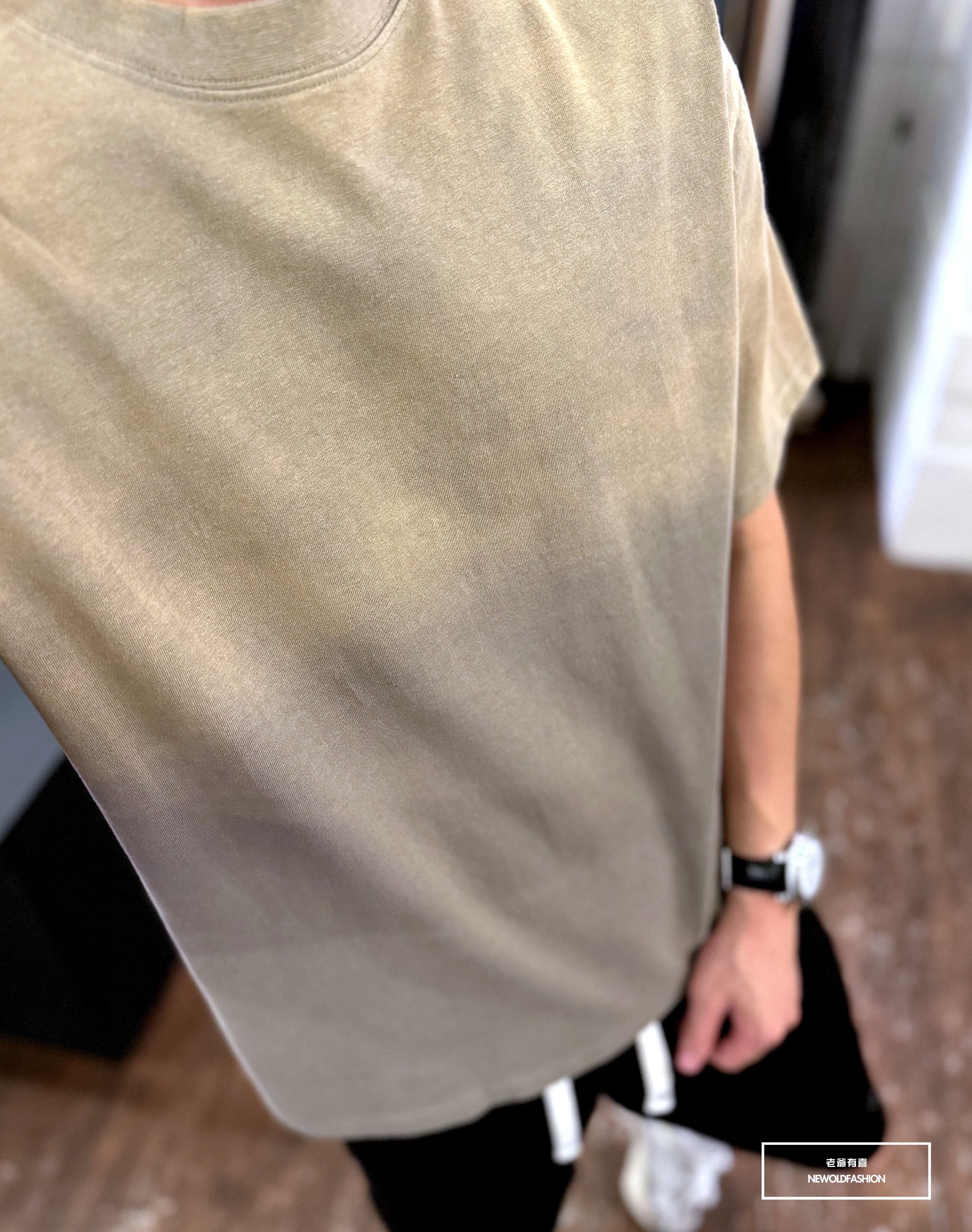 『新品上市』重磅雙色暈染水洗短T(NOF2405S001)-卡其