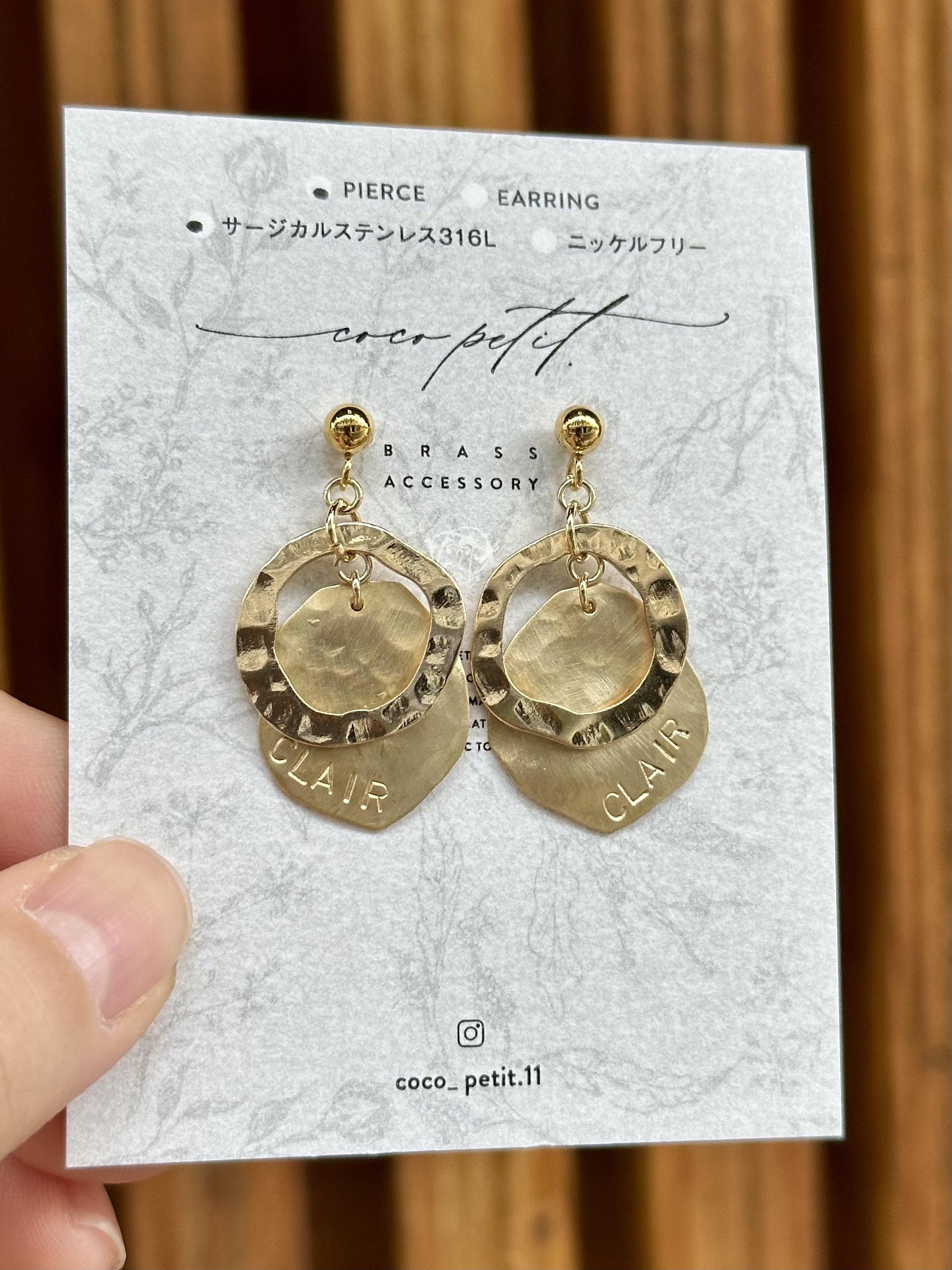 [coco petit.] 黃銅耳環A1