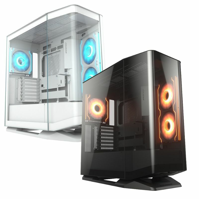 米特3C數位–COUGAR 美洲獅 FV270 RGB 白色/黑色 無邊視野玻璃機殼