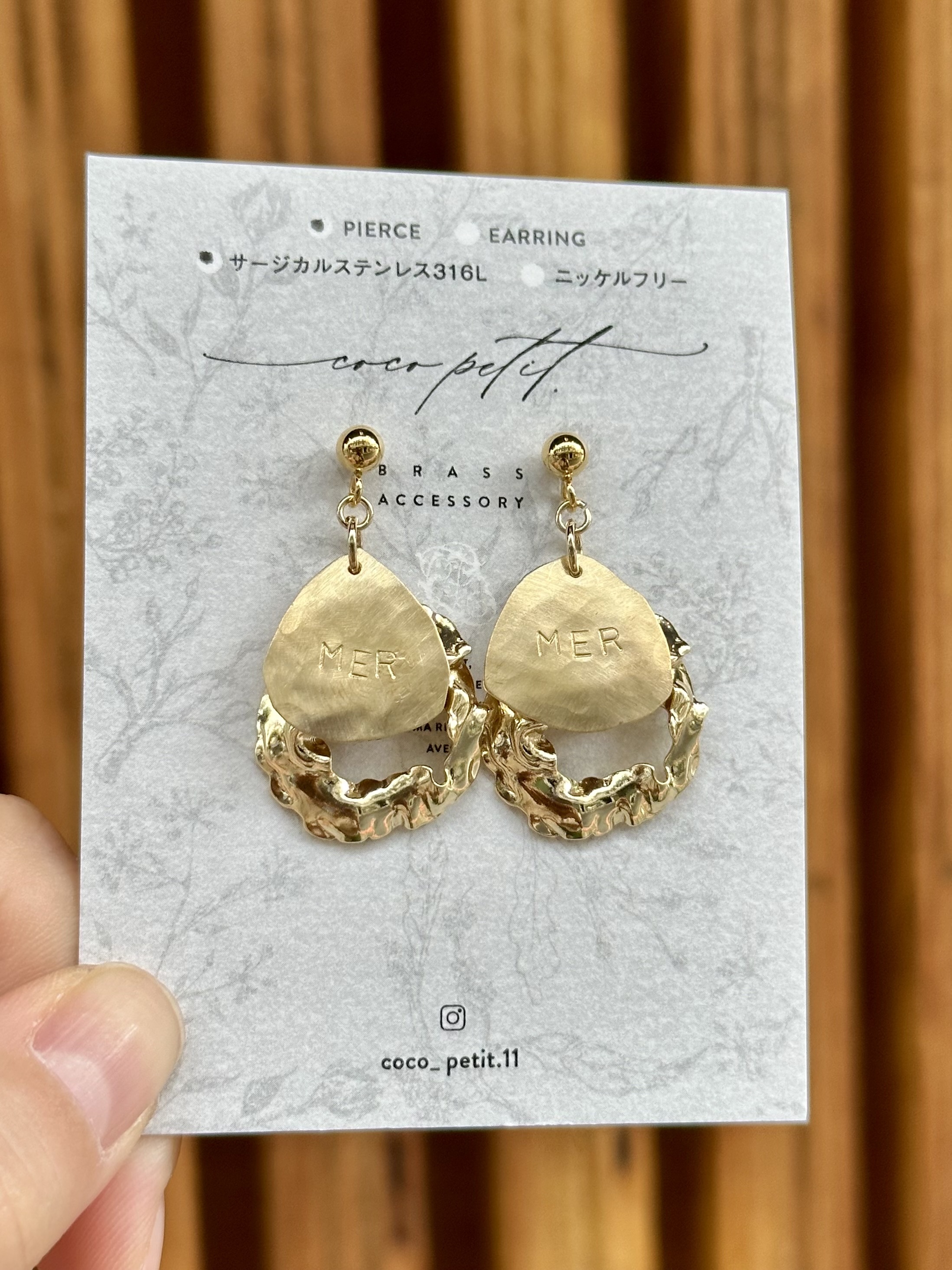 [coco petit.] 黃銅耳環A2