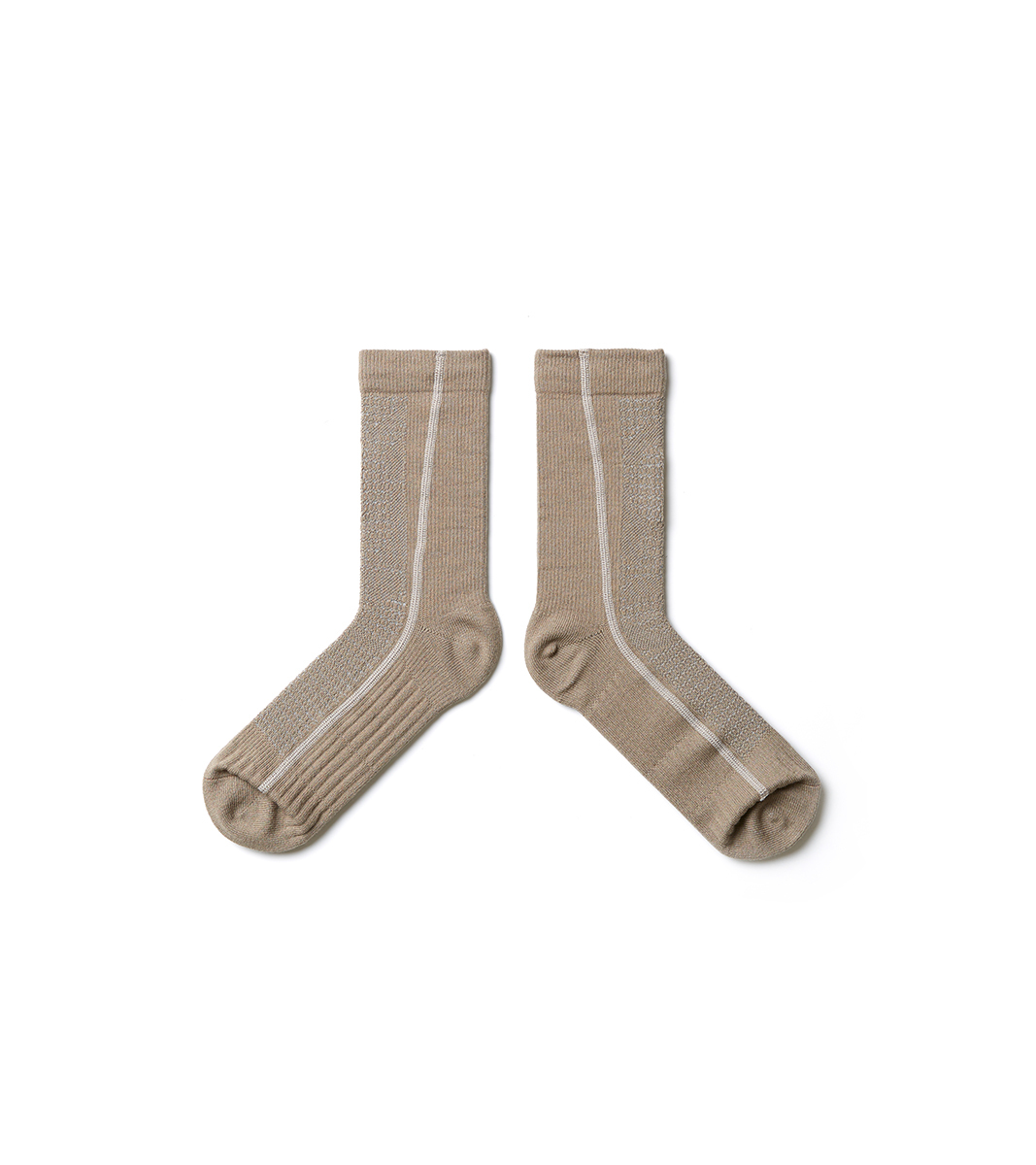 Nozzle Quiz -線棕 - Flat-sew 中高筒休閒襪