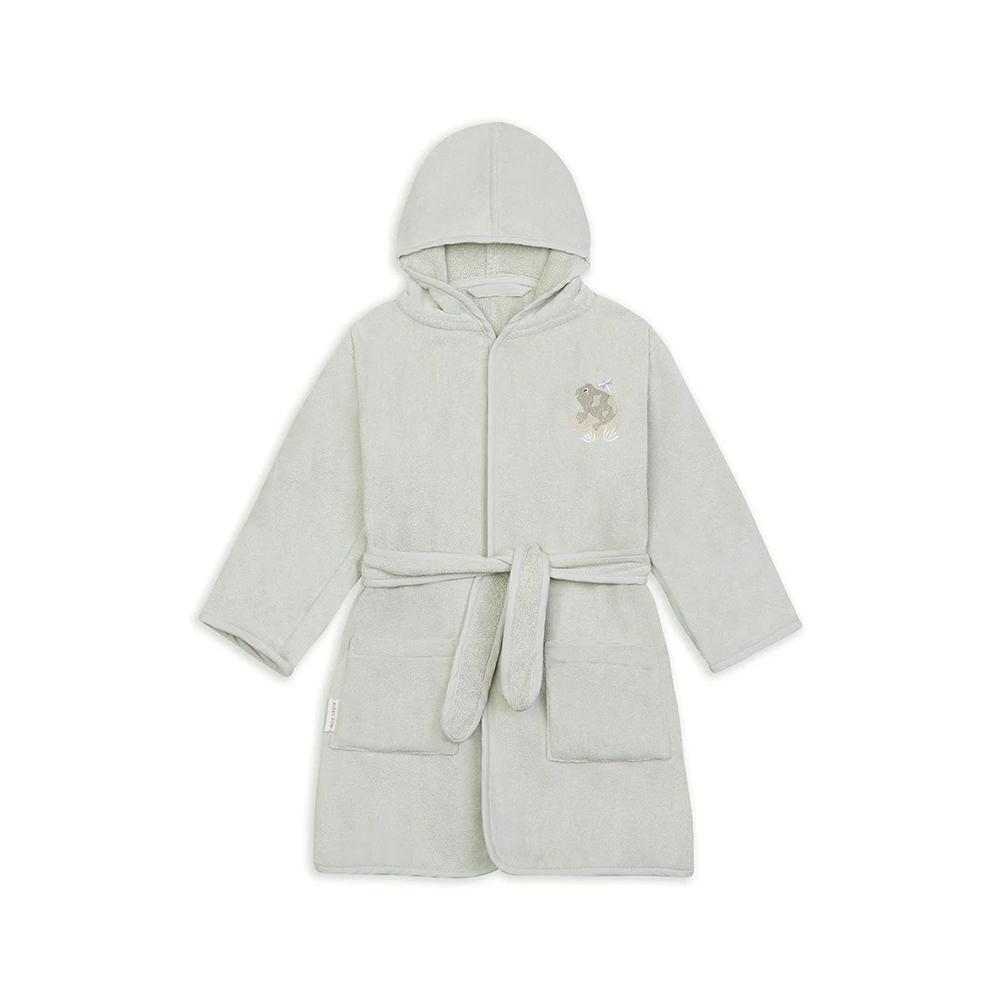 Avery Row 有機棉幼兒連帽浴袍-荷葉青蛙