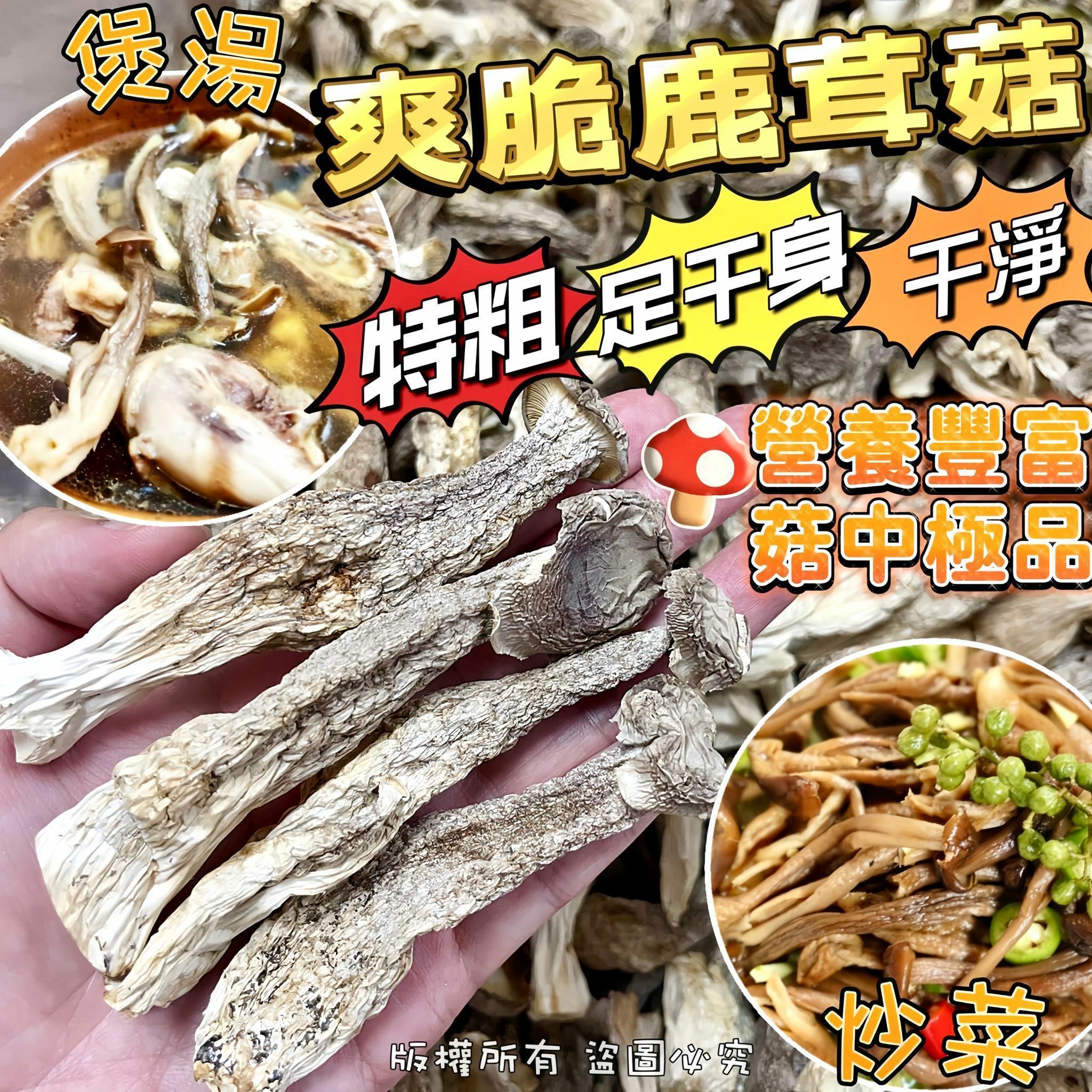 300克特粗爽脆鹿茸菇（A級乾淨）FF54