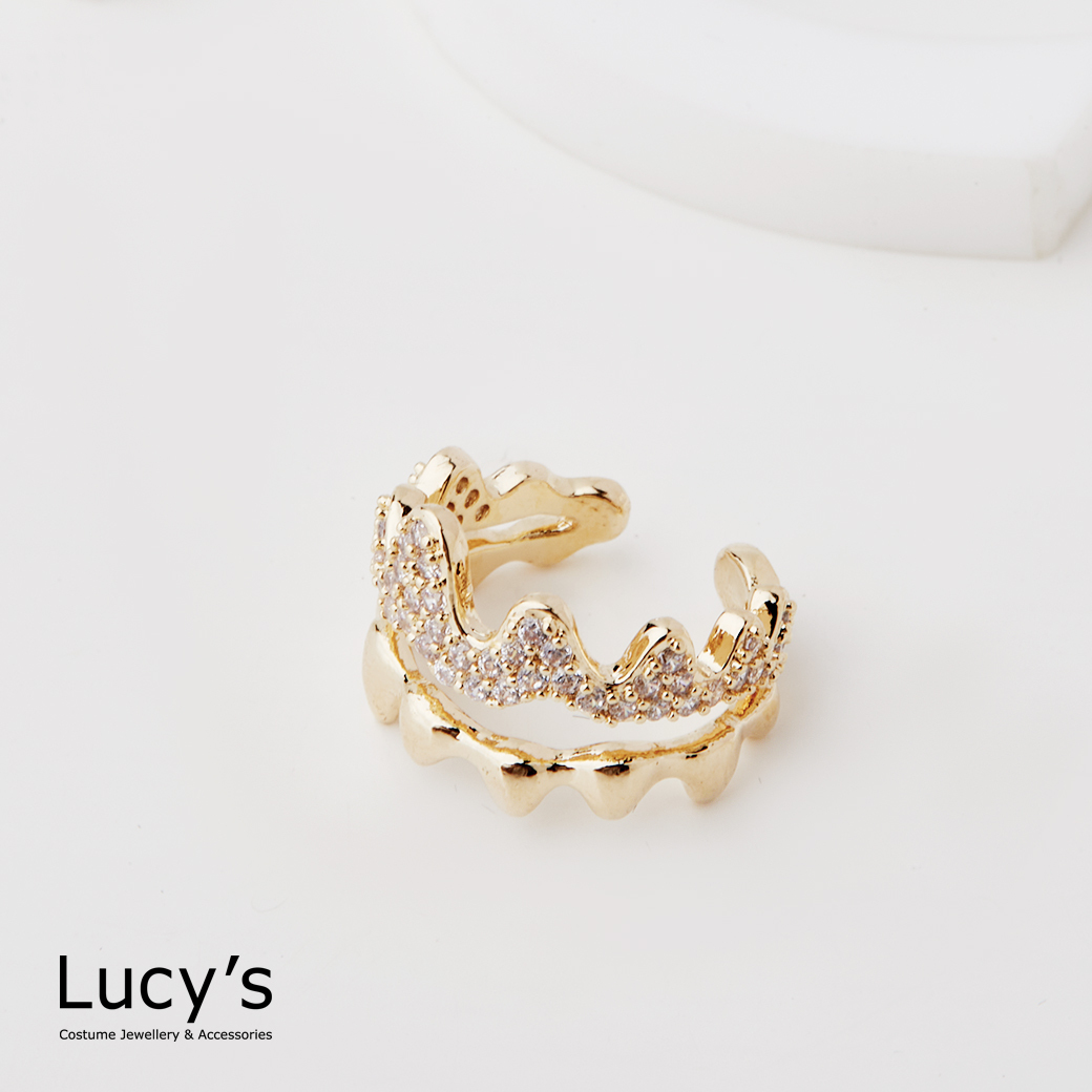 流線鑲鑽 耳骨夾 (115960)