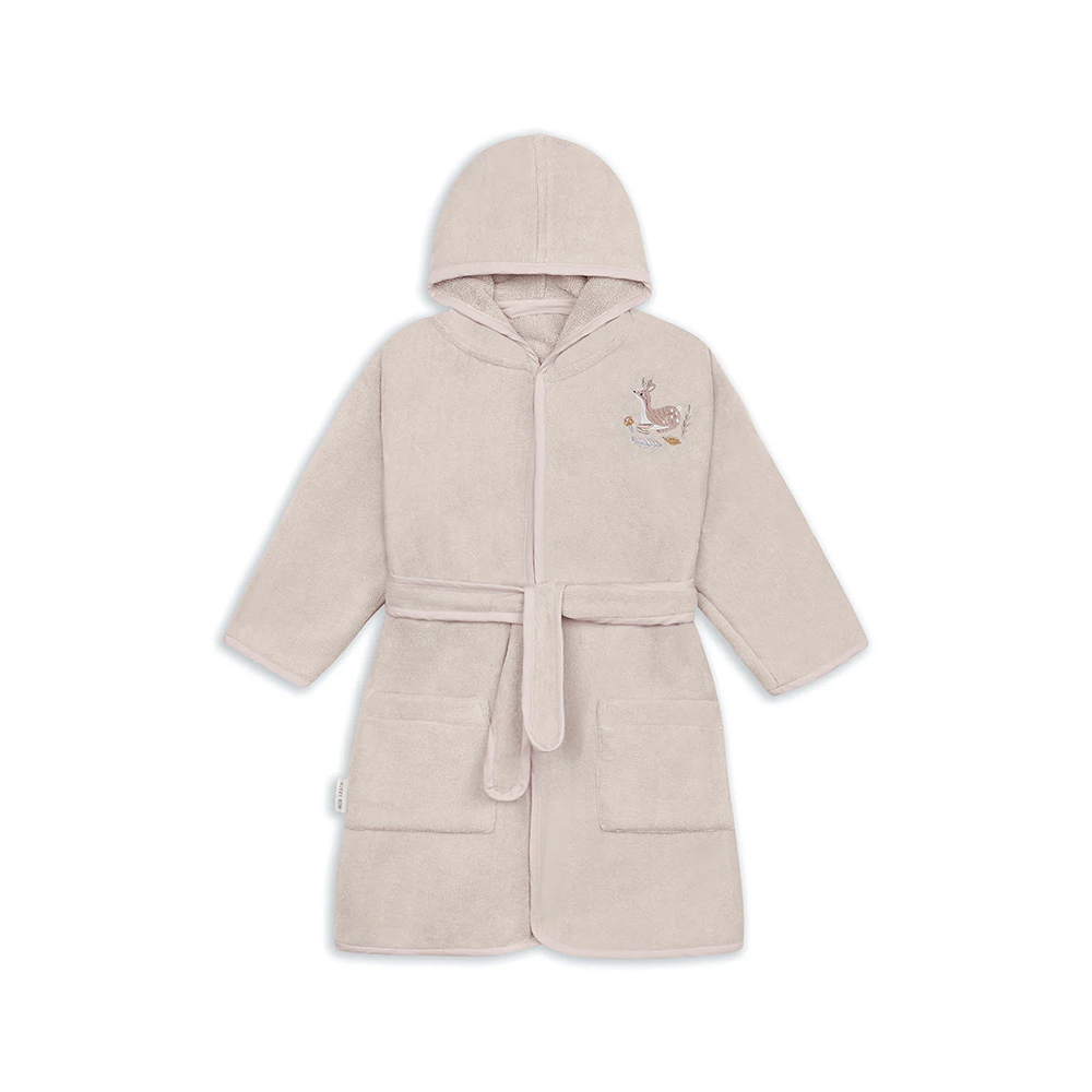 Avery Row 有機棉幼兒連帽浴袍-林地小鹿