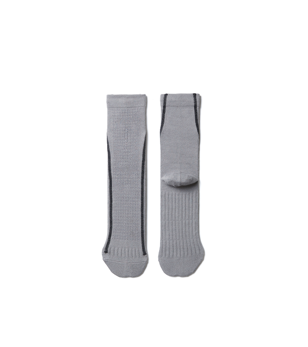 Nozzle Quiz -線灰 - Flat-sew 中高筒休閒襪