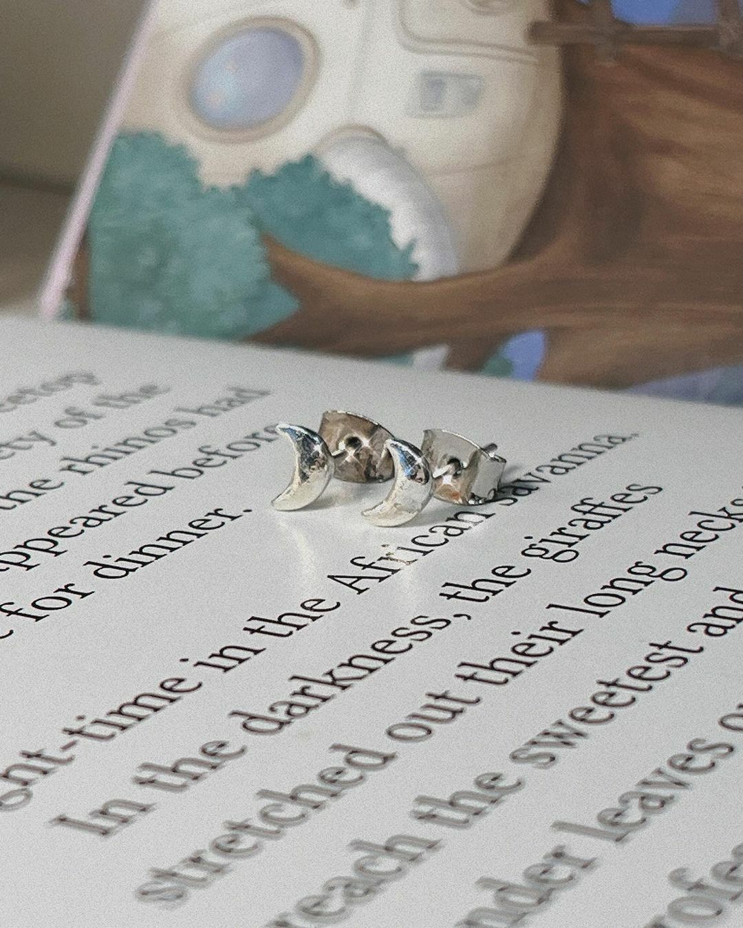 la lune浪漫月亮純銀耳環