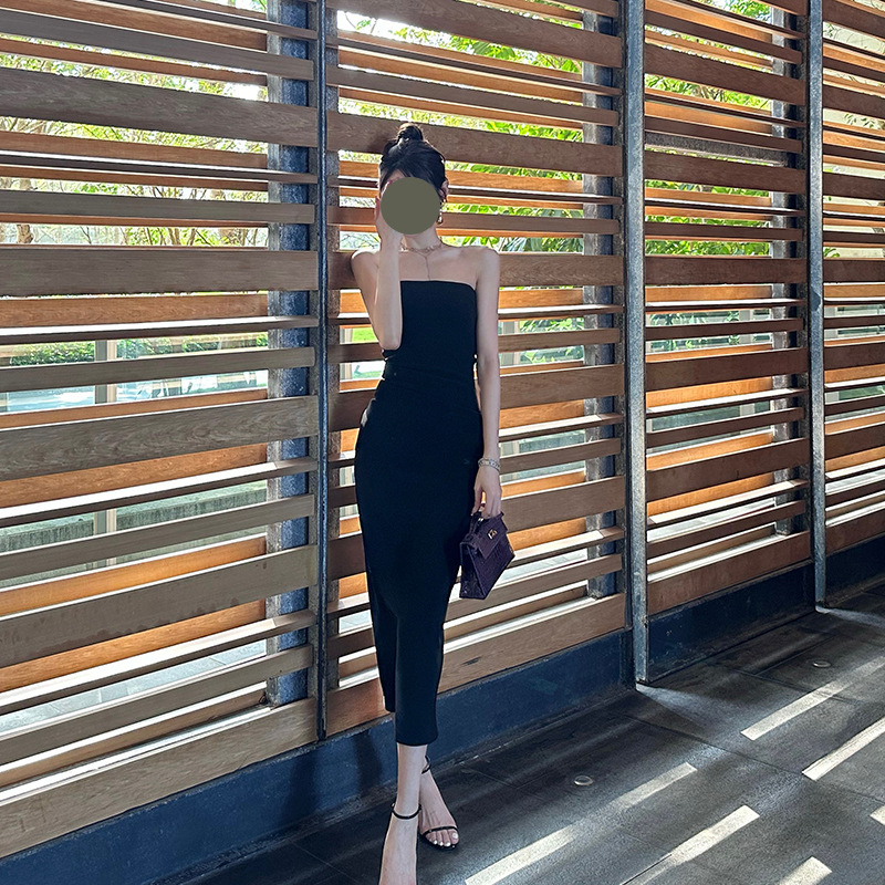 簡約平口挺版長洋裝(咖/白/黑)