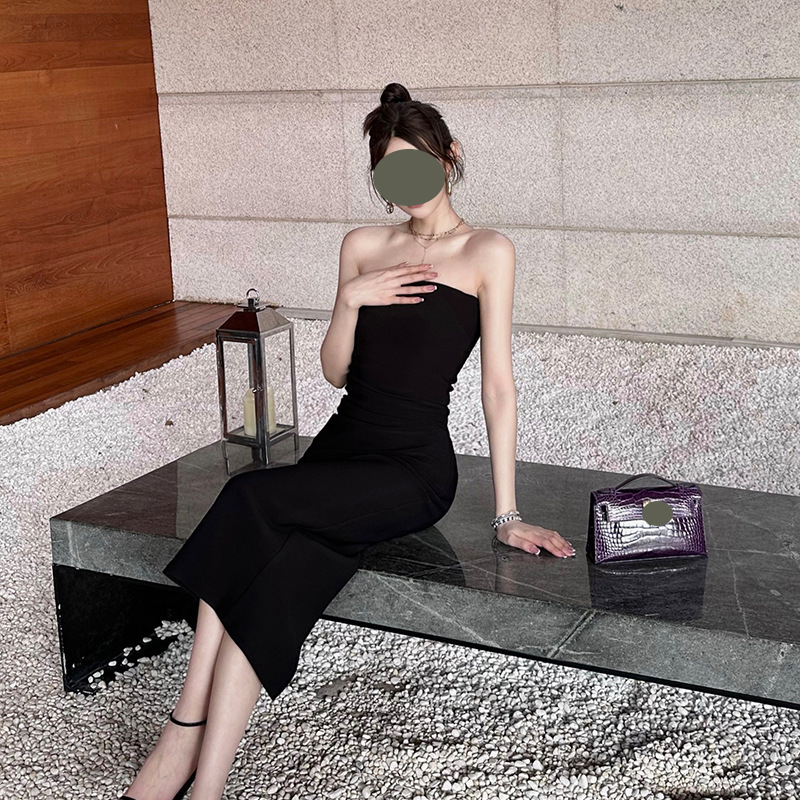 簡約平口挺版長洋裝(咖/白/黑)