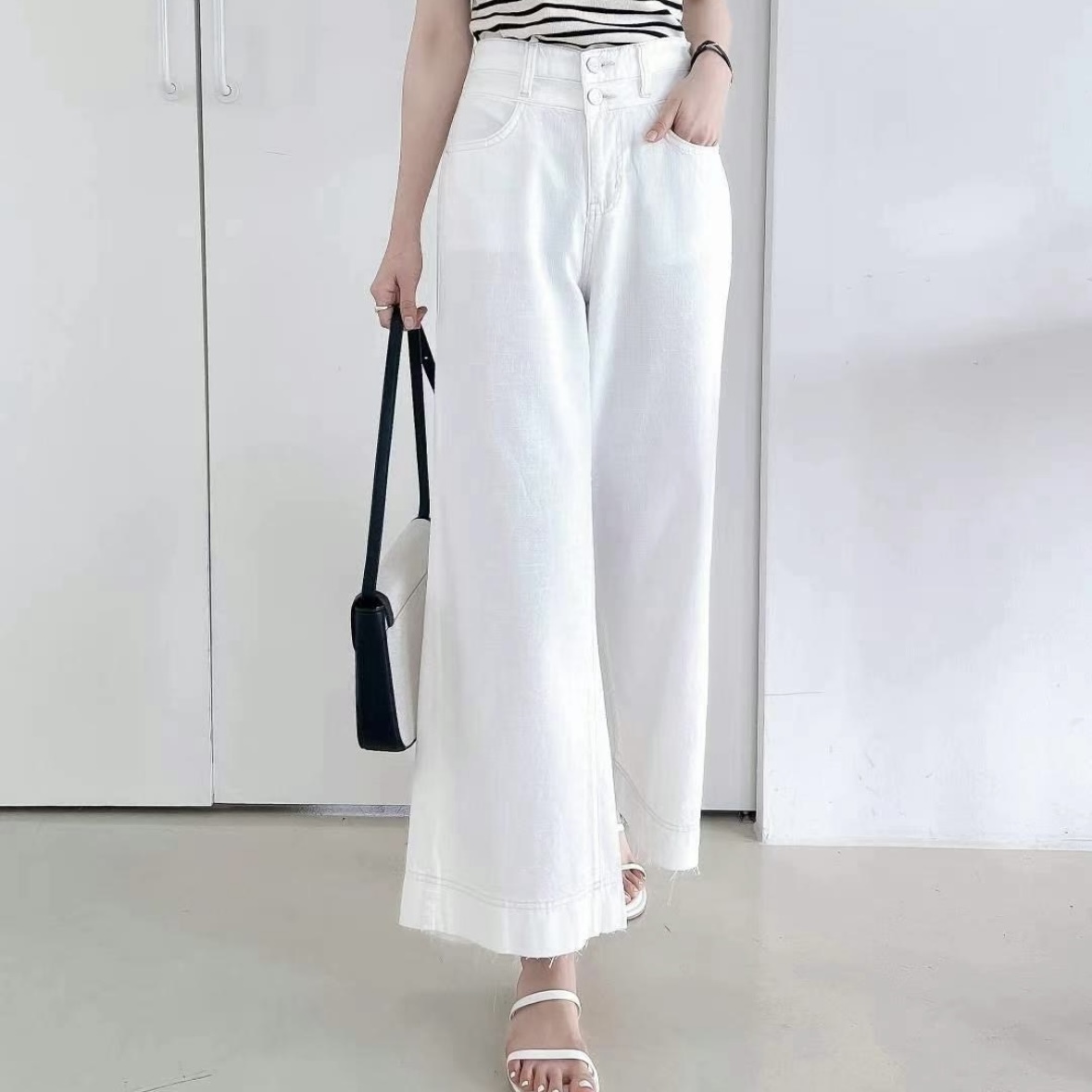 【優惠預訂】韓國軟布料闊牛仔褲（3色）