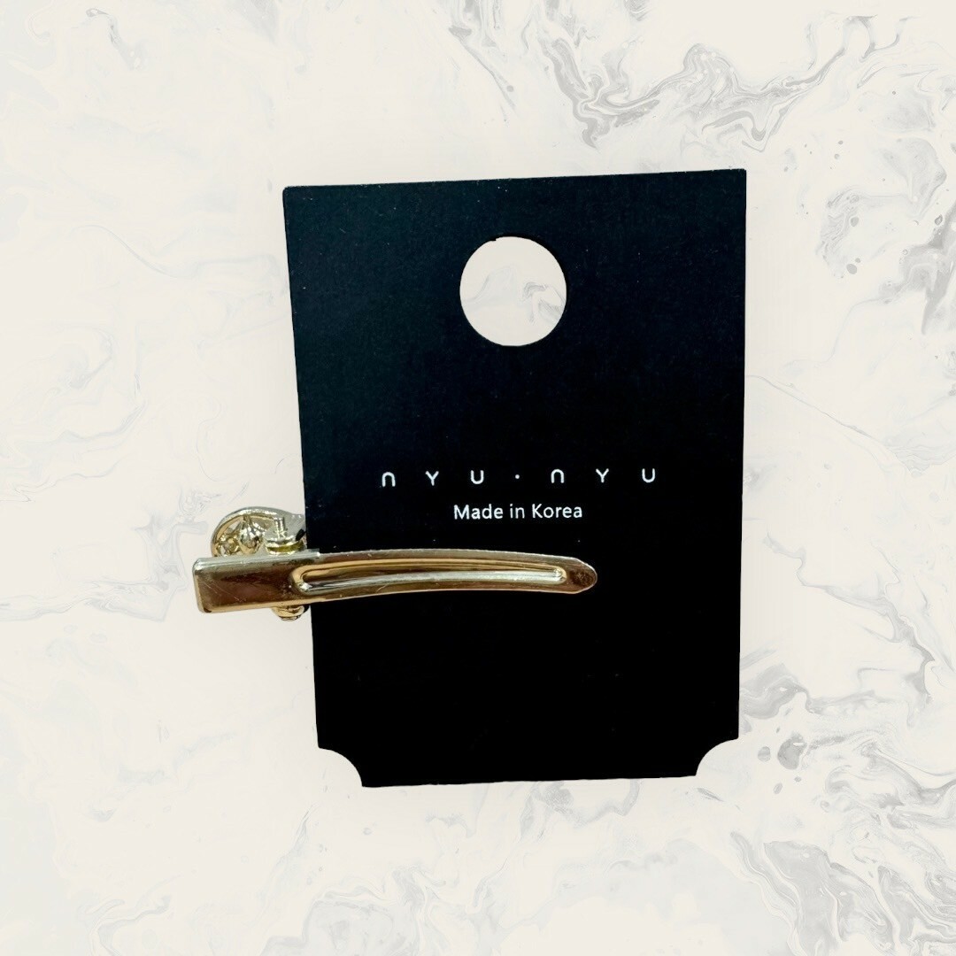 韓國直送髮飾 線鋯框翅膀+小珍珠雙蝴蝶髮夾