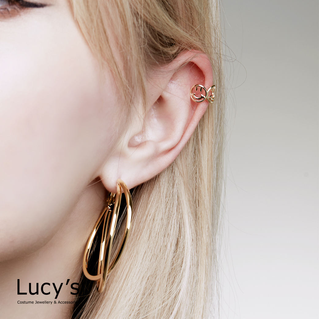 金色笑臉 耳骨夾 (115962)