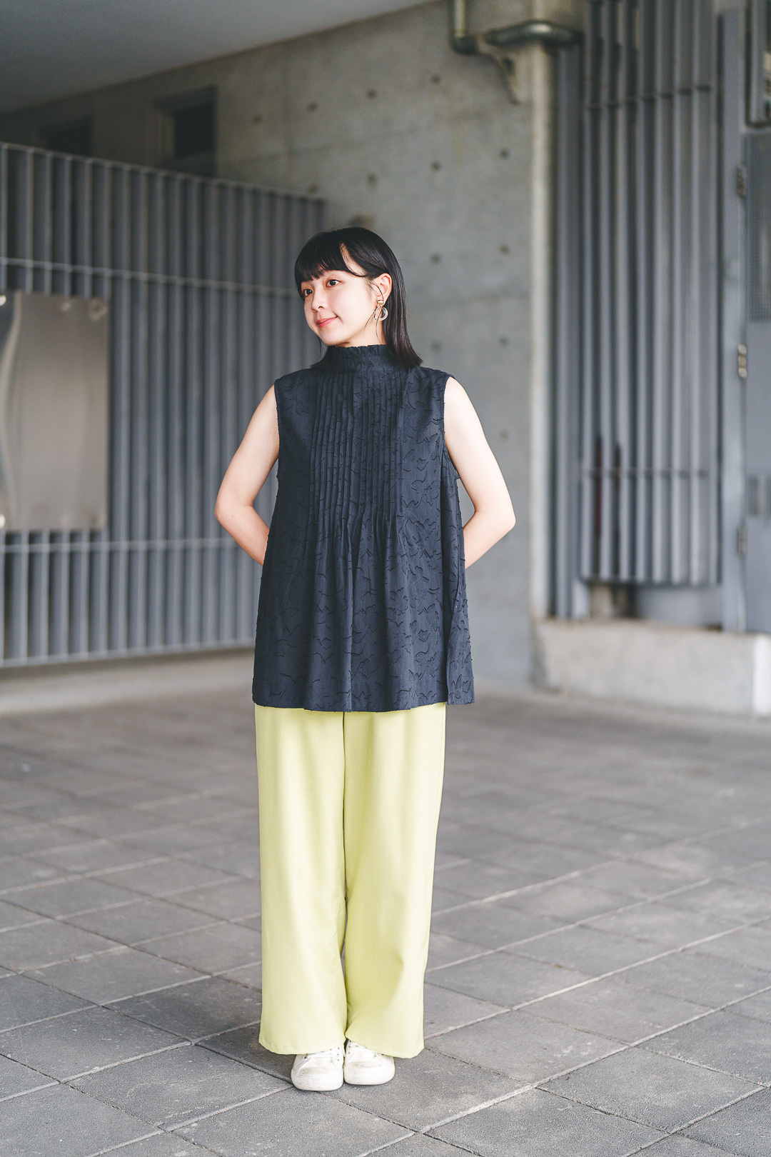 (限量)2way提花綁帶襯衫(兩色-灰黑)