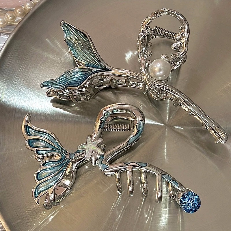 Ocean Mermaid Large Metal Hair Claw