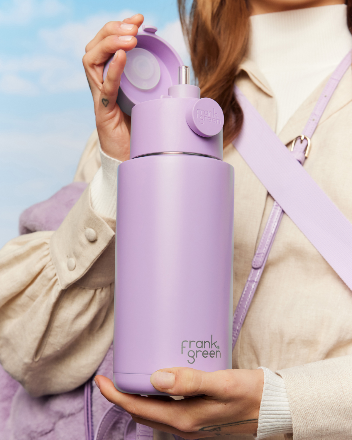 SWITCH LID WITH STRAP & STRAW｜FRANK GREEN