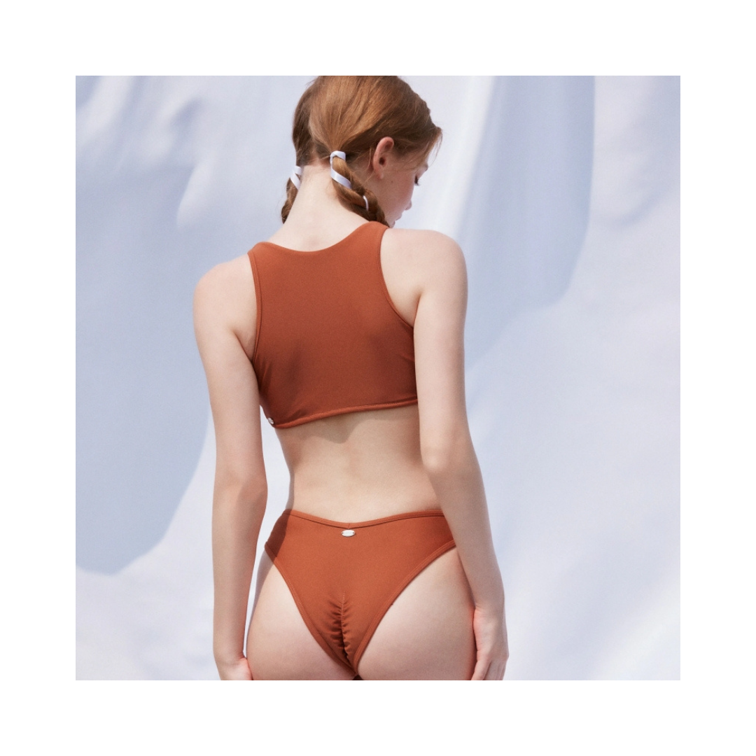 ▲LeReve AIRise V字抓皺泳褲 坦率橘