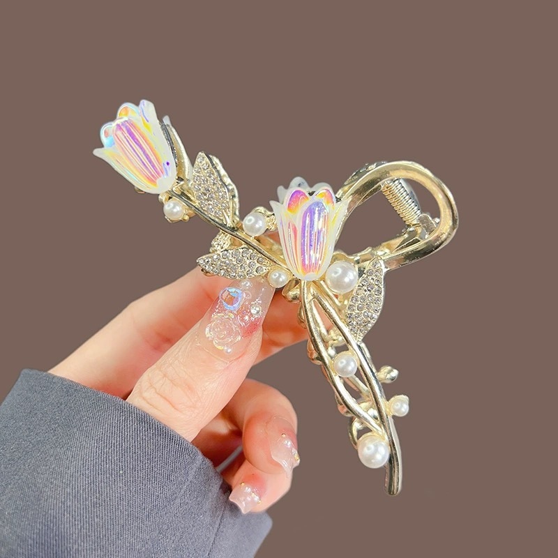 Mermaid Colour Tulips Garden Metal Hair Claw