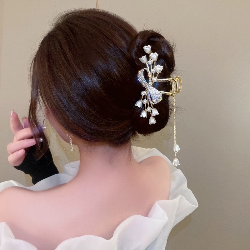 Luxury Ribbon Bluebell Tassel Hair Claw
