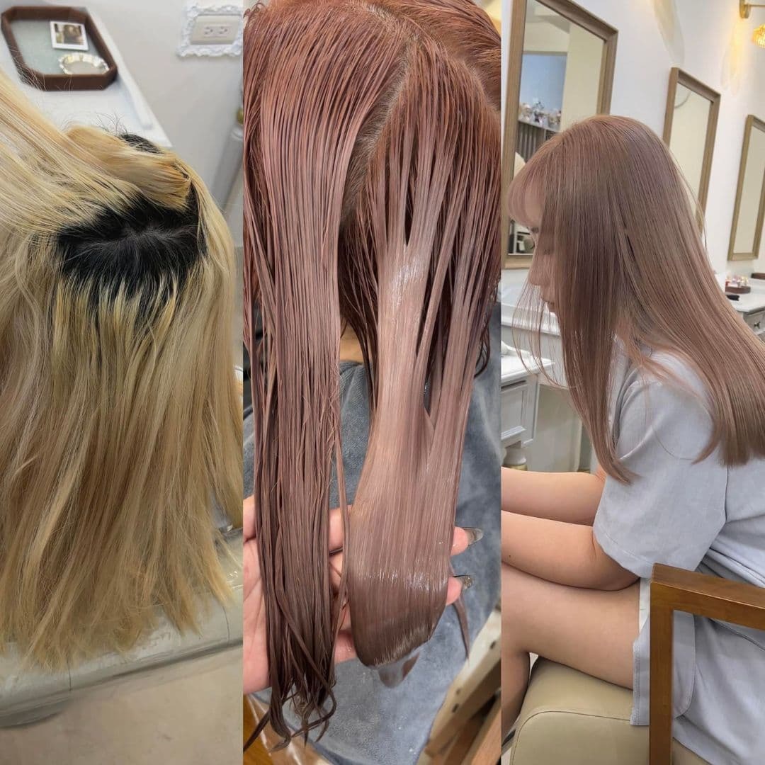 髮廊推薦擅長染髮雲林斗六美髮設計師Rebecca能將補漂髮根染得非常均勻