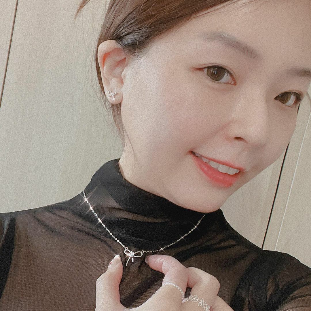 禮物緞帶蝴蝶結醫療鋼項鍊與純銀耳環